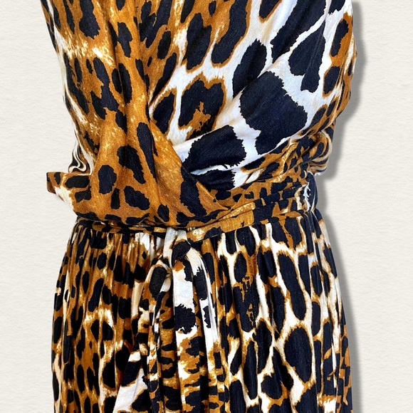 ROBERT RODRIGUEZ Faux Cheetah Wrap Dress - Picture 7 of 9